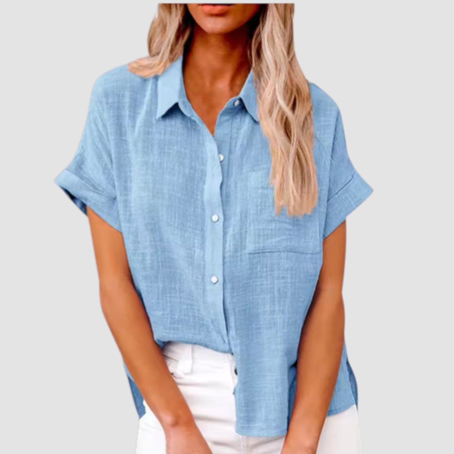 LANA™ | Lova – Kortärmad skjorta i mjuk viskosblandning