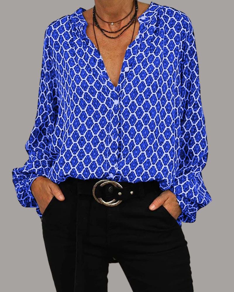 Isabella – Klassisk Dam V-ringad Blus