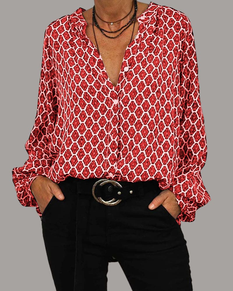 Isabella – Klassisk Dam V-ringad Blus
