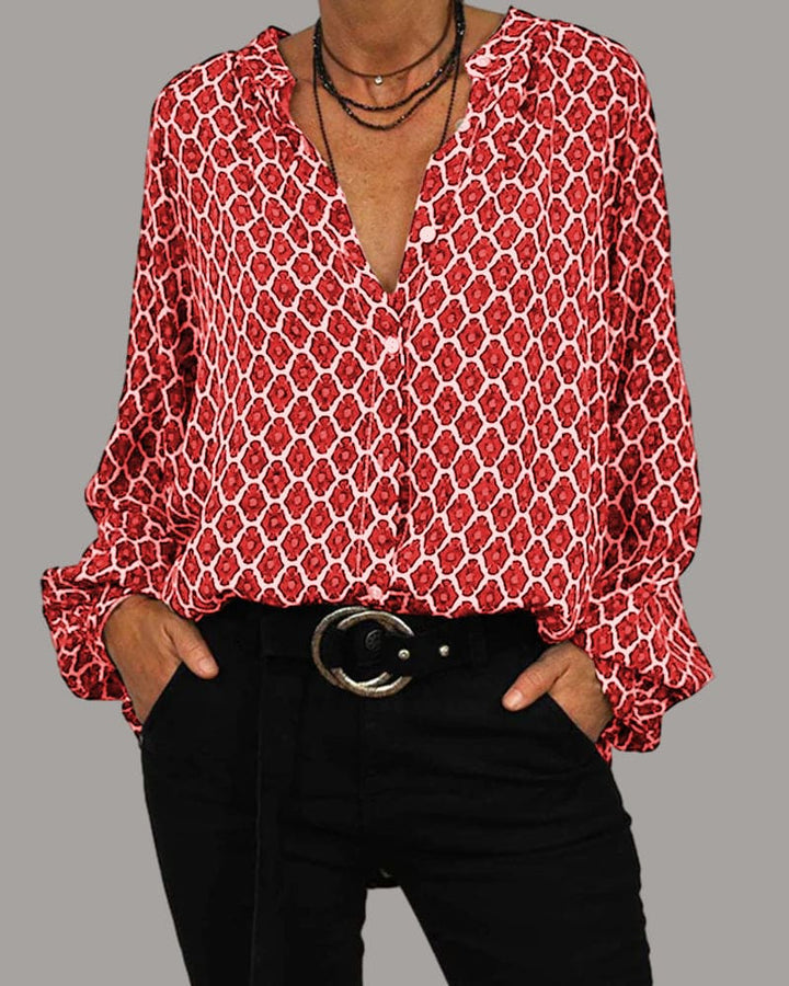 Isabella – Klassisk Dam V-ringad Blus