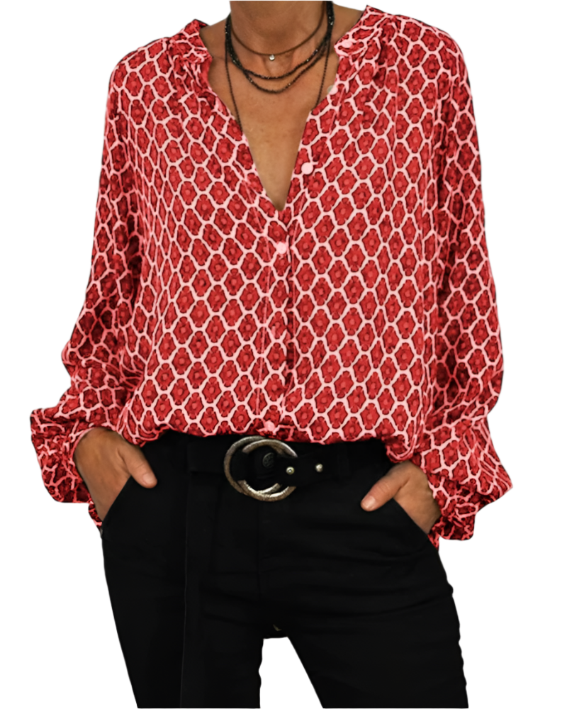 Isabella – Klassisk Dam V-ringad Blus