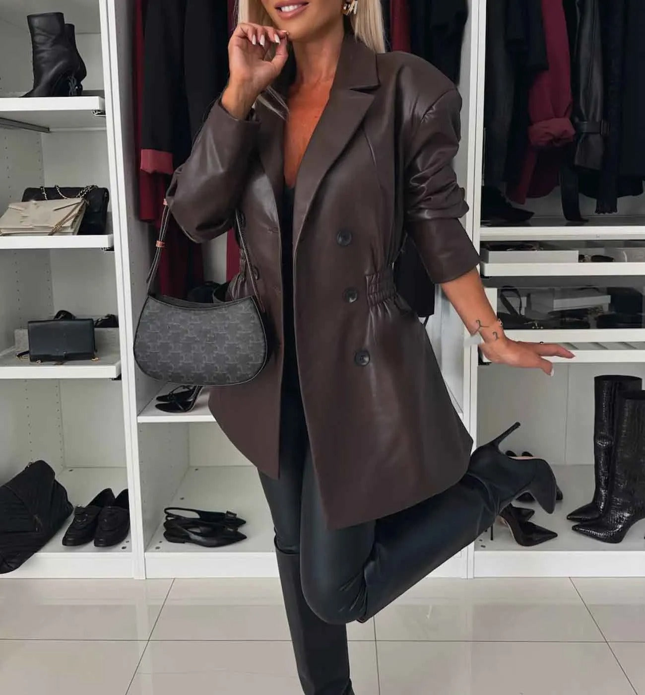 Lily™ - Chic Dubbelt Knäppt Blazer