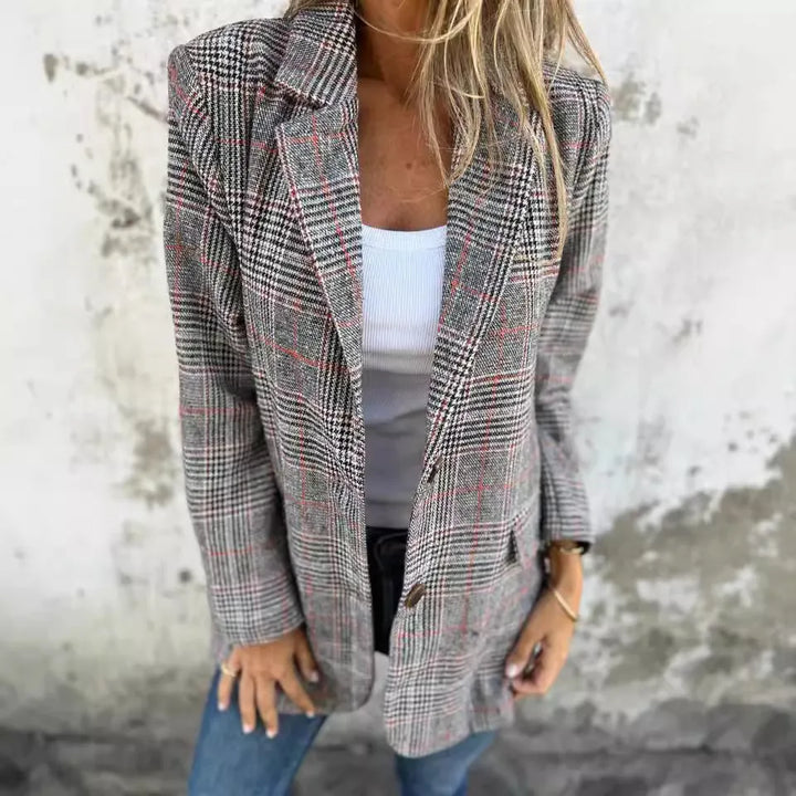 Amelia™ - Avslappnad Kockblazer med Slag